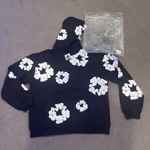 Black and White Floral Hoodie